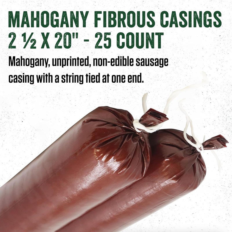 LEM Products Mahogany Fibrous Casings 2  Inches x 20 Inches NonEdible Sausage Casings Stuffs Approximately 3 Pounds Per Casing Great for Summer Sausage Pepperoni and Salami 25 Count Pack - Image 2