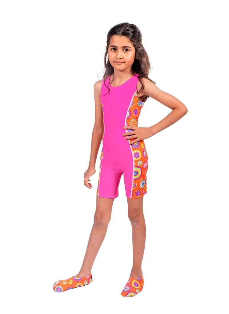 COEGA SUNWEAR  COEGA Kids Girls Swim Shortie - Pink Orange Groovy for Women | Best Price UAE