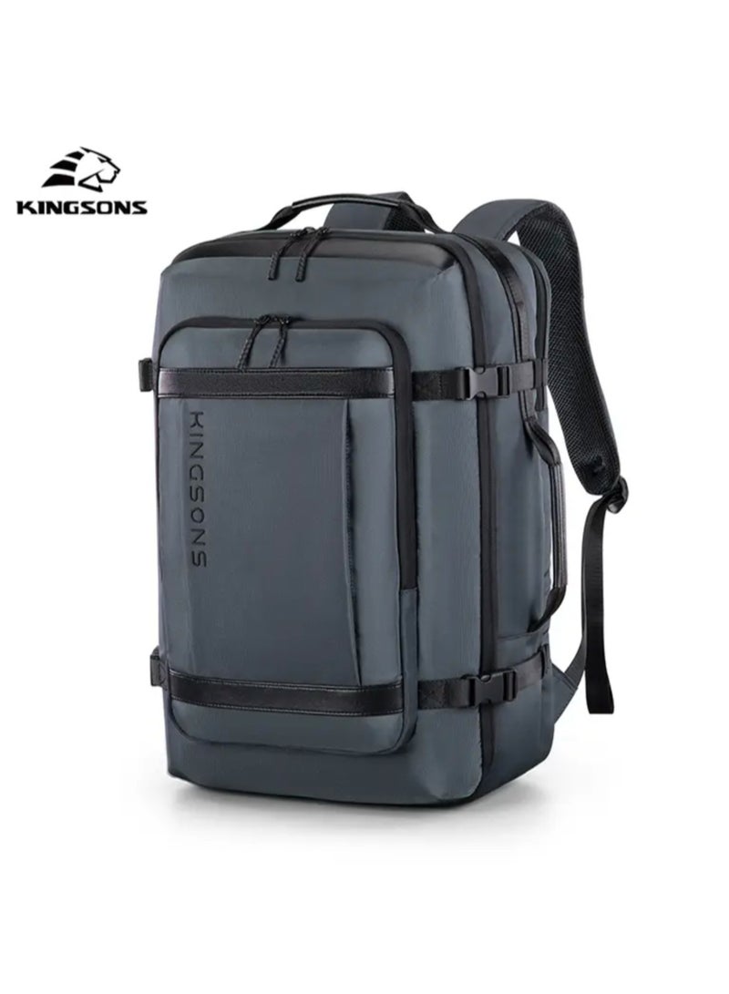 كينغسونز حقيبة ظهر متينة للكمبيوتر للسفر - Kingsons KS3264W قماش وجلد فاخر خفيف الوزن ومقاوم للماء يحمل أجهزة كمبيوتر محمولة يصل حجمها إلى 17 بوصة، متوافقة مع حملها بسعة 35 لترًا - Image 2