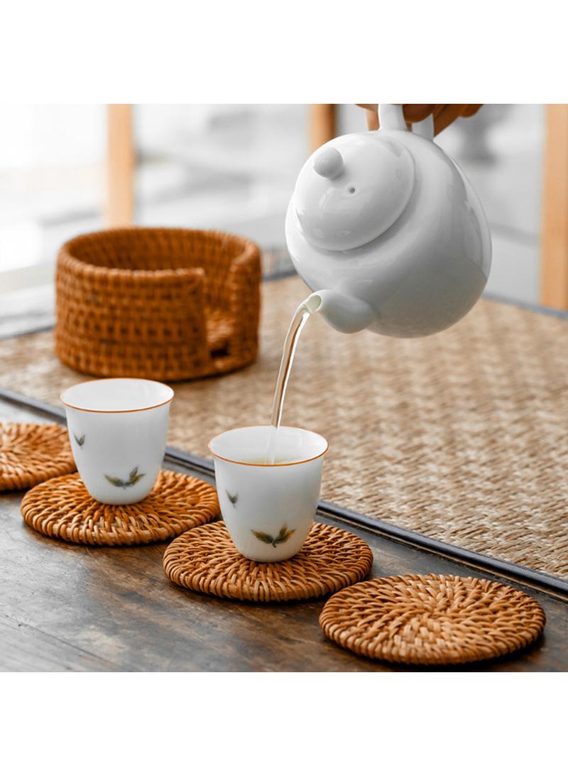 Y&D 6 Pieced Dining Table Coffee Table Western Food Drying Anti scalding Thermal Insulation Rattan Coffee Tea Mat Suit  - Image 5