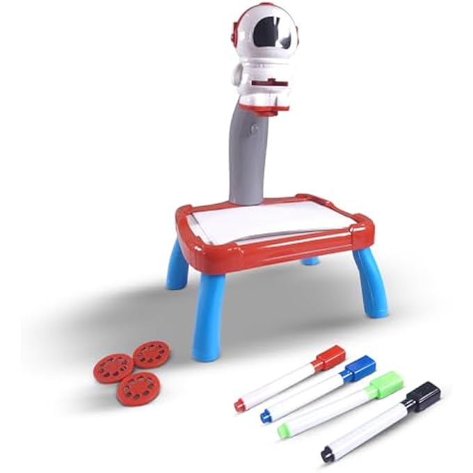 ASTRONAUT KIDS PROJECTOR DRAWING BOARD TABLE FOR KIDS | PAINTING DESK FOR KIDS | MONTESSORI TOYS FOR TODDLERS | PRESCHOOL LEARNING EDUCATIONAL TOYS BIRTHDAY GIFTS FOR BOYS GIRLS AGE 2+ YEAR OLD - Image 3