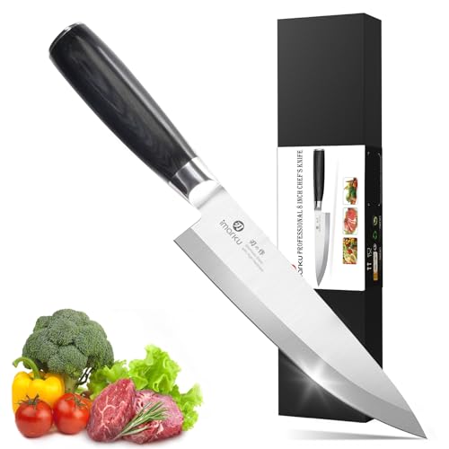 imarku Chef Knife 8-Inch Pro Japanese Kitchen Knife High-Carbon Stainless Steel Paring Knife Ergonomic Handle Rasor Sharp Single-Bevel Edge Gift for Men and Father's Day - Image 1