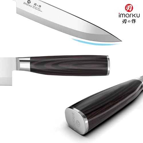 imarku Chef Knife 8-Inch Pro Japanese Kitchen Knife High-Carbon Stainless Steel Paring Knife Ergonomic Handle Rasor Sharp Single-Bevel Edge Gift for Men and Father's Day - Image 5
