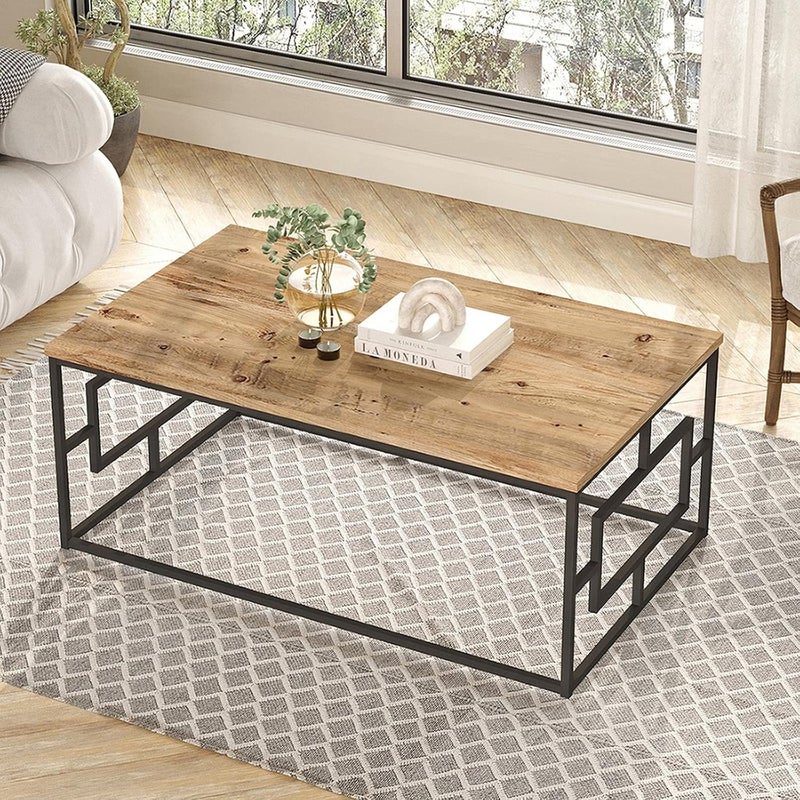 Sweet Furniture A medium, rectangular brown coffee table with a beautiful woody look - Image 1
