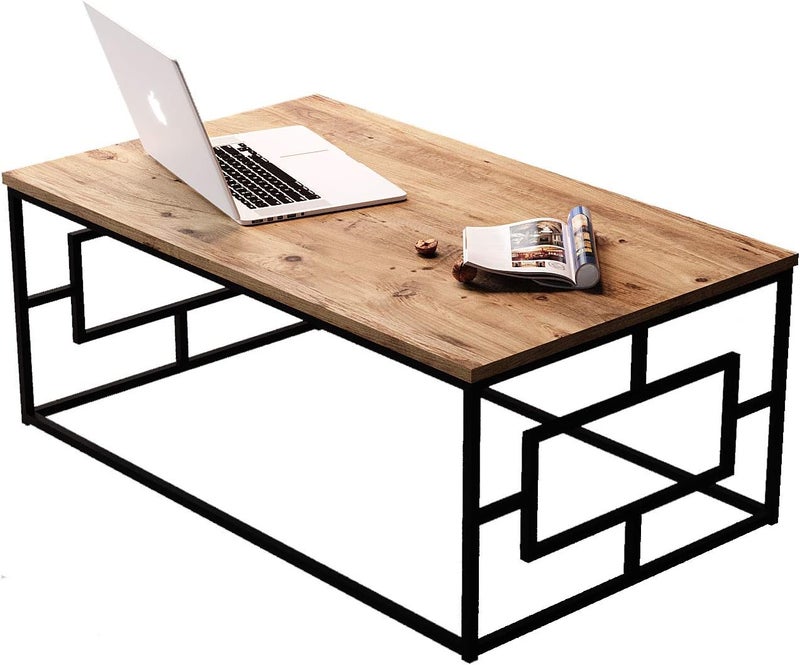 Sweet Furniture A medium, rectangular brown coffee table with a beautiful woody look - Image 5