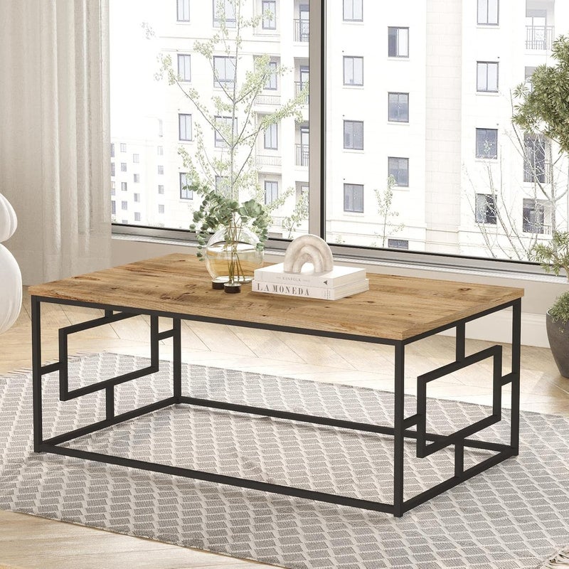 Sweet Furniture A medium, rectangular brown coffee table with a beautiful woody look - Image 3