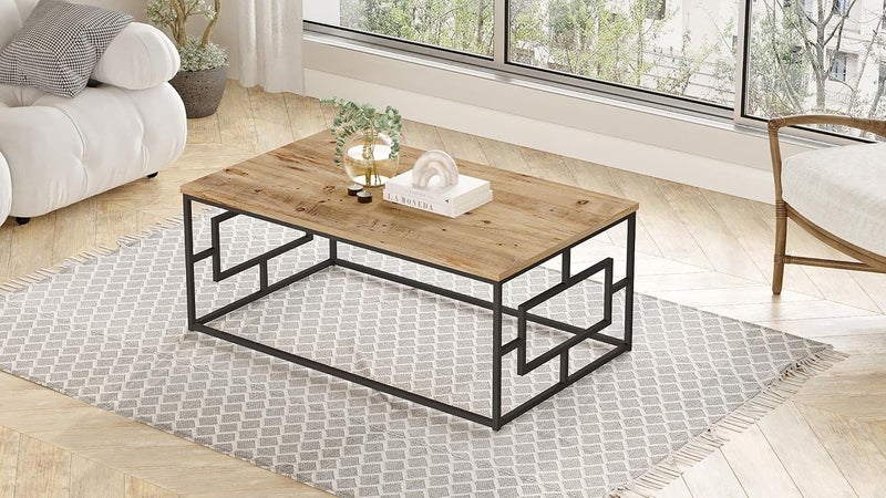 Sweet Furniture A medium, rectangular brown coffee table with a beautiful woody look - Image 4
