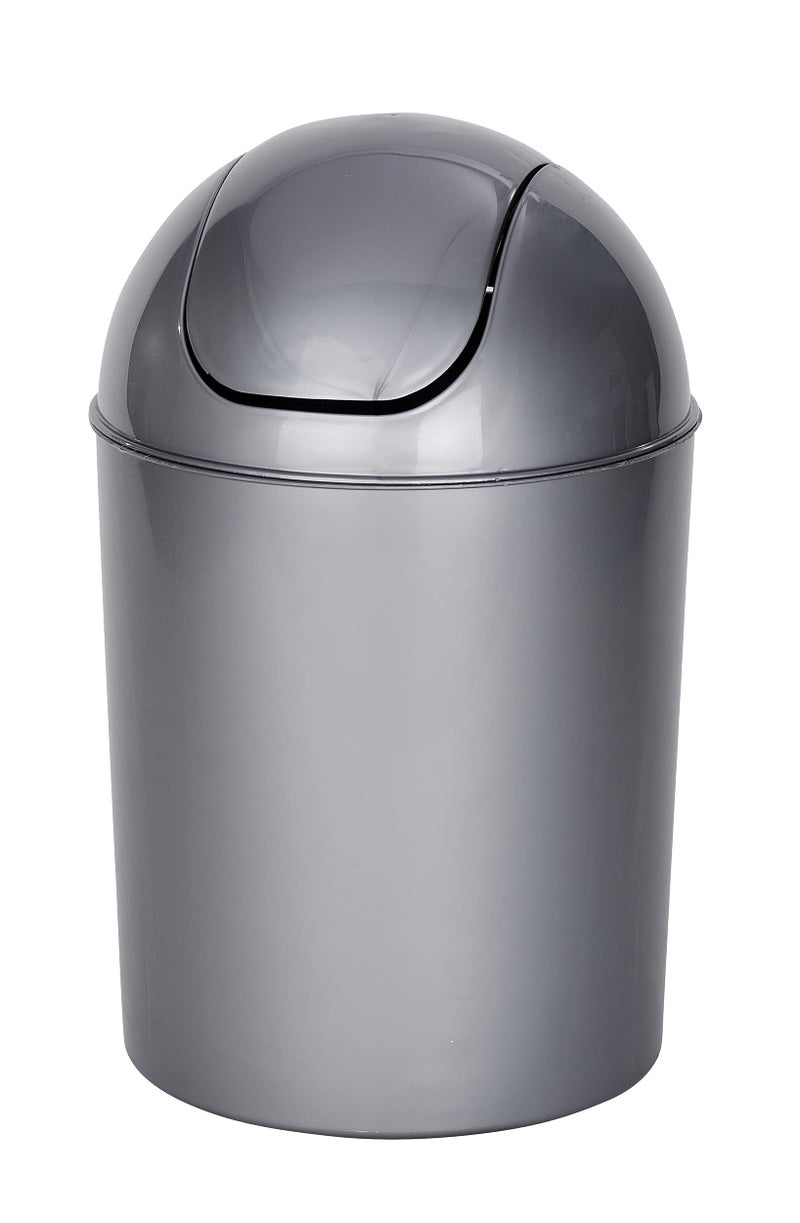 WENKO Swing top bin Economic in grey PP 20 x 20 x 30 cm