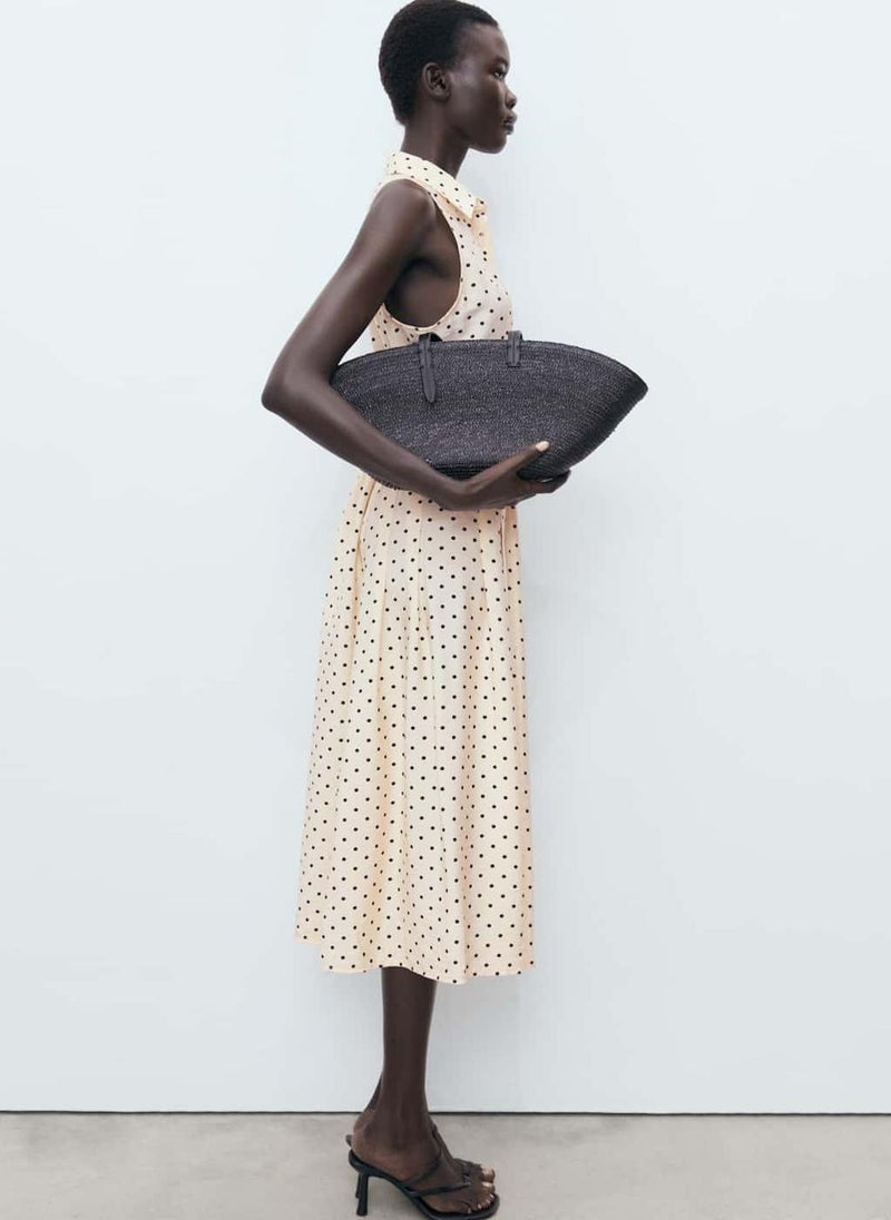 MANGO Polka Dot Shirt Dress - Image 3