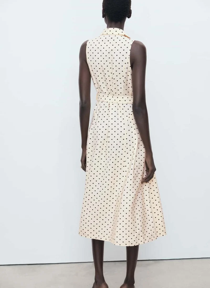 مانجو Polka Dot Shirt Dress