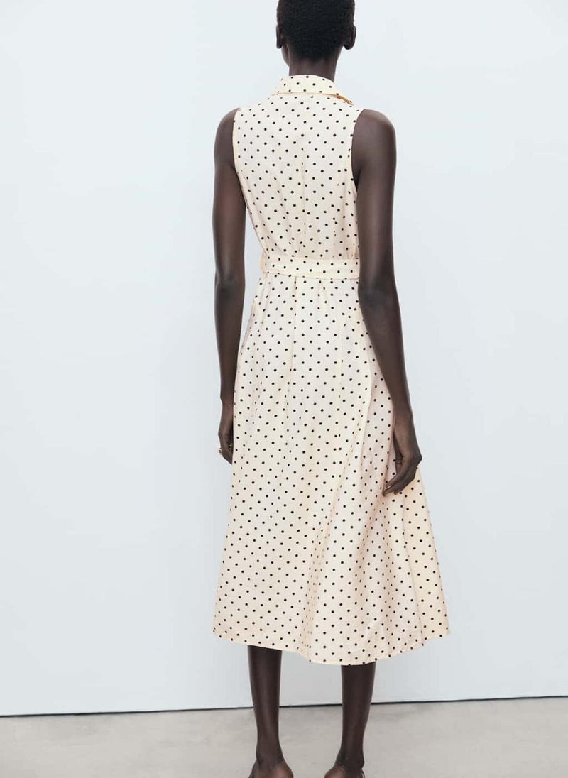 MANGO Polka Dot Shirt Dress - Image 2