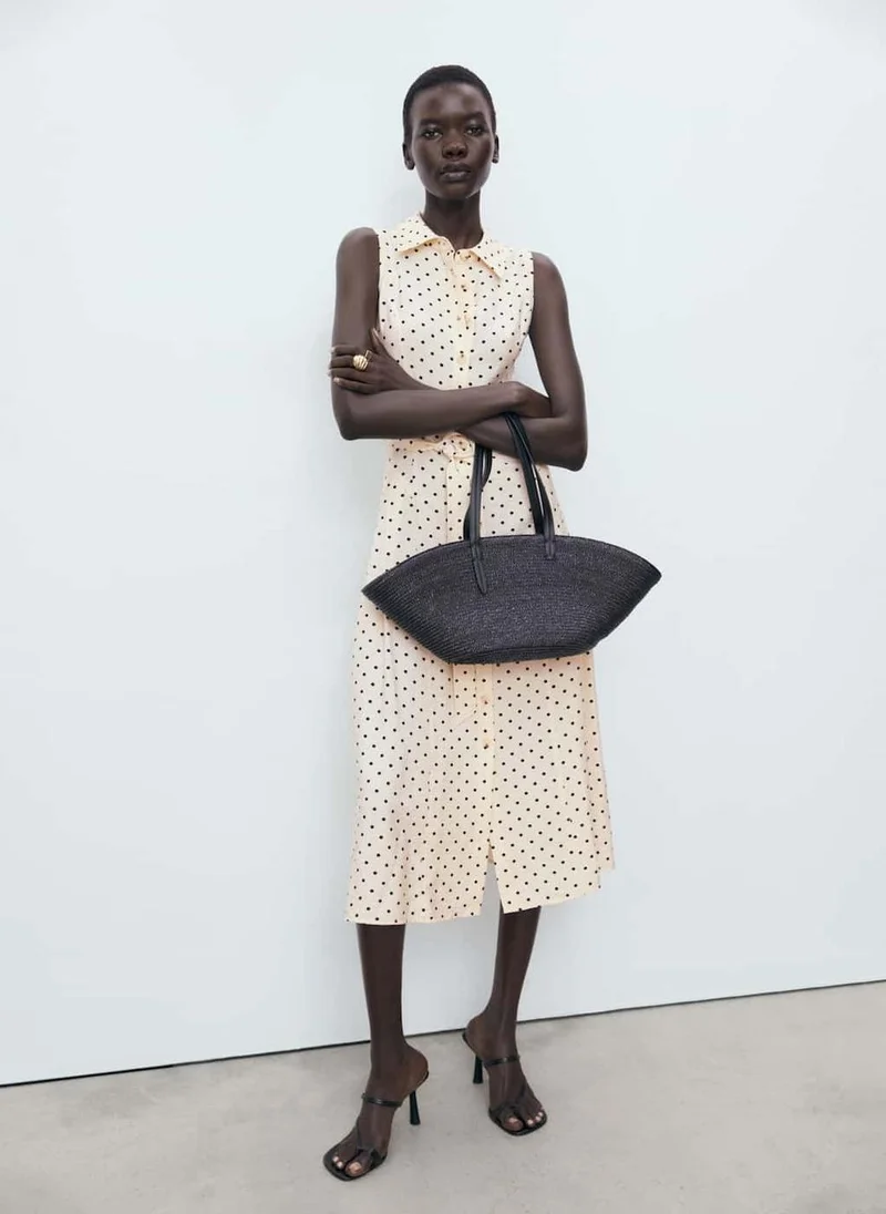 مانجو Polka Dot Shirt Dress