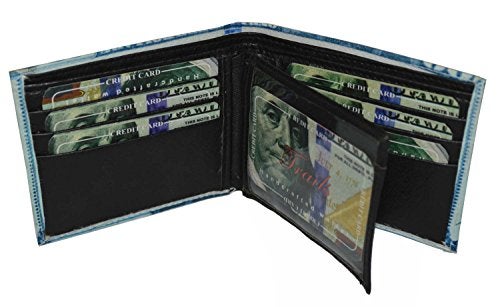 LB LEATHERBOSS Leatherboss Men's Printed Dollar Bill Bifold Wallet - Compact Size with 6 Card Slots & 2 Money Pockets (100 Dollar) - Image 3