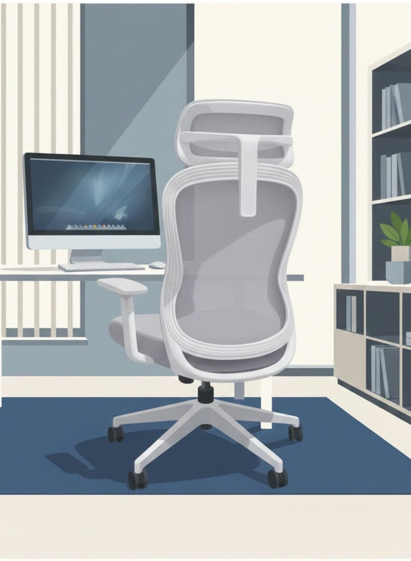 Furalux Ergonomic Mesh Office Chair with Headrest & Adjustable Armrests – Comfortable Swivel Chair for Home & Office - Image 4