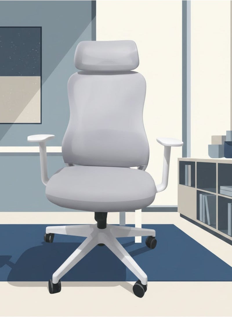 Furalux Ergonomic Mesh Office Chair with Headrest & Adjustable Armrests – Comfortable Swivel Chair for Home & Office - Image 3