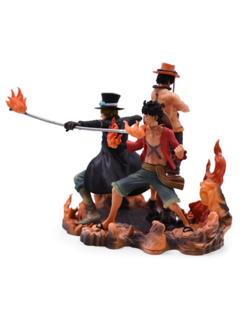 3pcs/set One Piece DXF Brotherhood II Luffy Ace Sabo PVC Action Figure Toys 14-17cm - Image 5