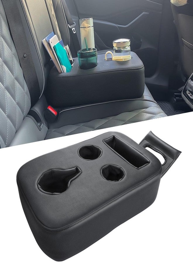 Sinvanho Car Cup Holder, Back Seat Cup Holder for Car, PU Leather Couch Sofa Bed Cup Holder Expander Tray, Boat Tray, Organizer for Trucks, Minivans, SUVs, RVs, Vehicles, Holds Drinks, Remote, Snacks - Image 1