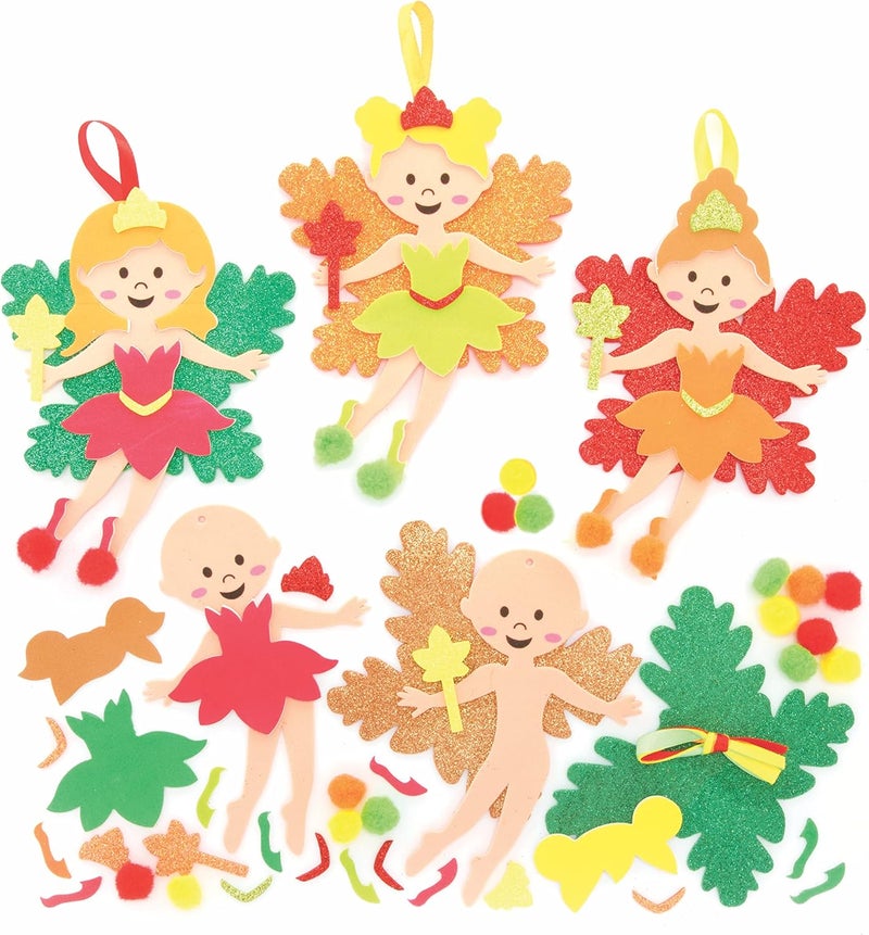 Baker Ross FE652 Fall Fairy Decoration Sets - Pack of 8, Create your own decorations to design and display, creative activities for kids - Image 1