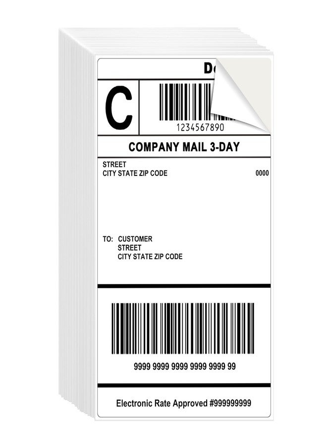L LIKED 100 Pre-Cut 4x6 Sheet Shipping Labels for Laser & Inkjet Printers, Single Sheet, Self Adhesive Address Mailing Postage Stickers (100 Sheets) - Image 1