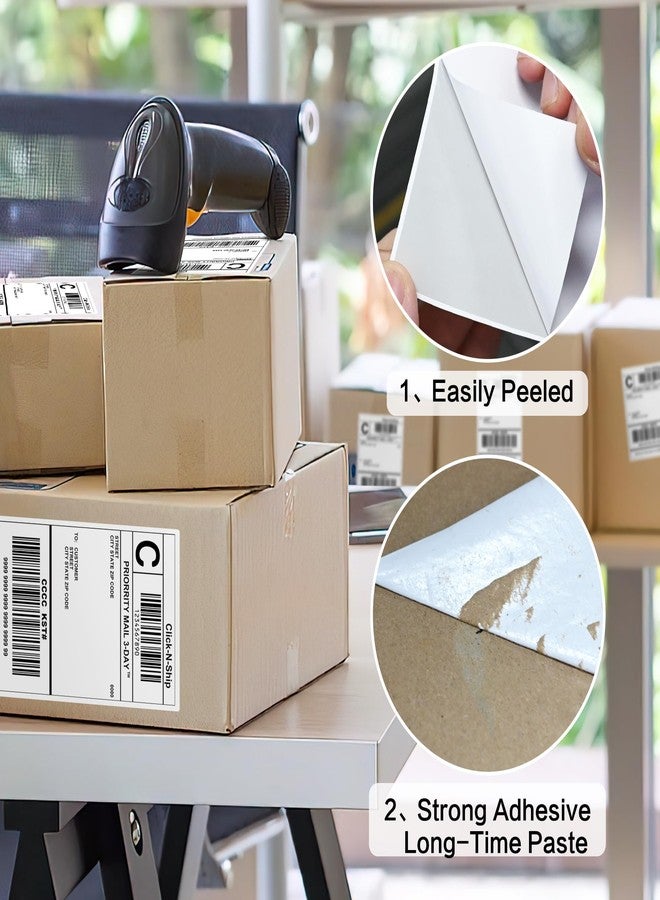 L LIKED 100 Pre-Cut 4x6 Sheet Shipping Labels for Laser & Inkjet Printers, Single Sheet, Self Adhesive Address Mailing Postage Stickers (100 Sheets) - Image 4