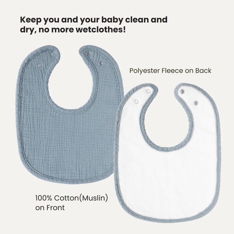 Konssy Muslin Baby Bibs 8 Pack Baby Bandana Drool Bibs Cotton for Unisex Boys and Girls, Soft Absorbent Set for Teething and Drooling - Image 2
