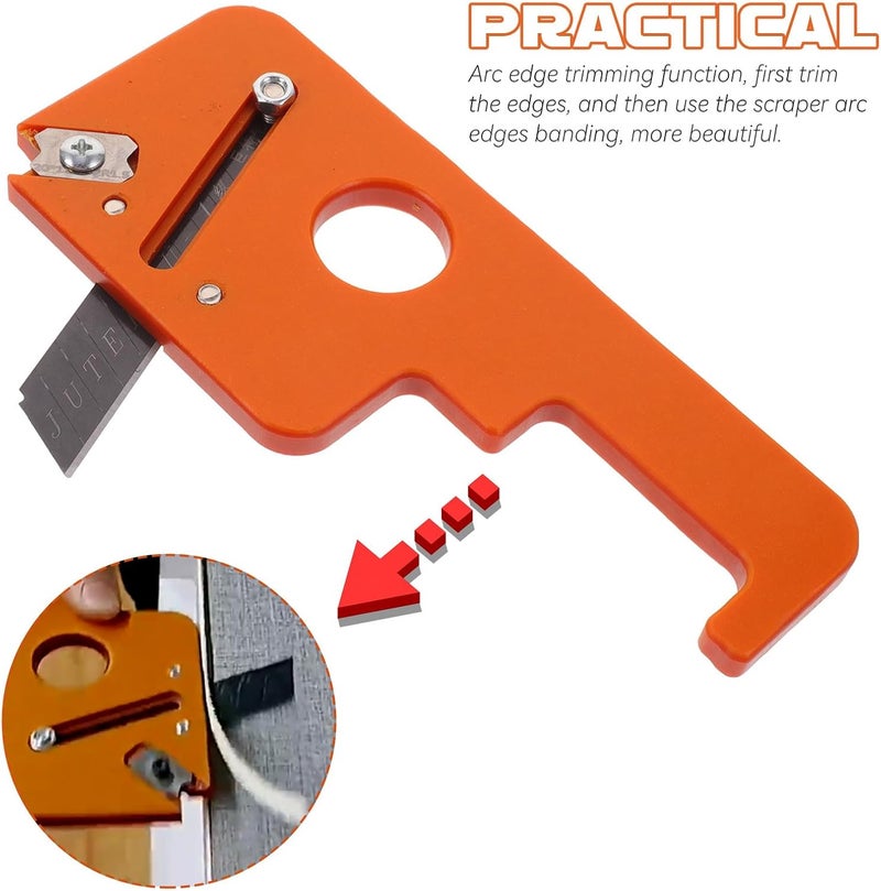 ABOOFAN Wood Planer for Smoothing and Chamfering, 8mm Handheld Wood Shaver Block Plane with Curved Blade, Universal Woodworking Edge Trimming Tool for Carpentry and DIY Projects - Image 3