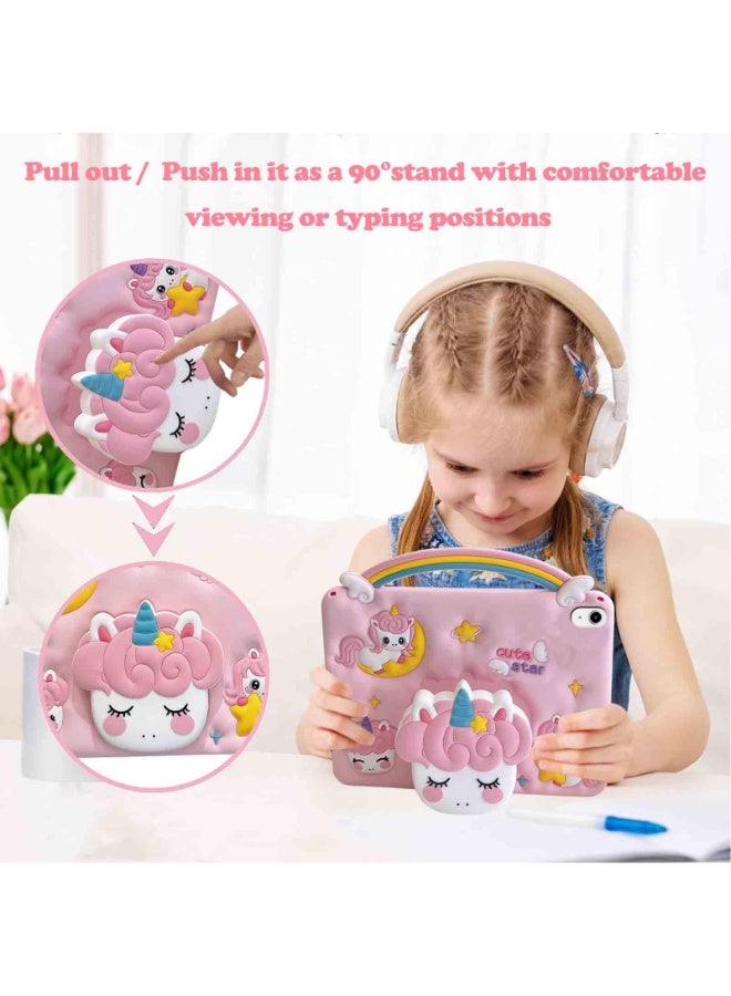 general Kids Case Compatible with iPad (A16) 11th Generation (2025), Shockproof Cartoon Silicone Unicorn Cover with Handle Stand, Shoulder Strap - Image 2