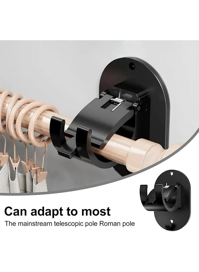 Curtain Rod No Drill Curtain Rod Brackets 4 Pack Self Adhesive Curtain Rod Holders Curtain Rods No Drilling Hooks Adjustable Drillless Curtain Rod Holder for Bathroom Kitchen Home and Hotel - Image 5