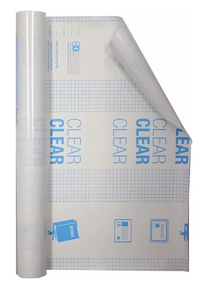 Generic Self Adhesive Cover Clear Pack of 1 Rolls 45cm x15 yards) kids Cover Book Covers Adhesive Transparent Clear Books Covering Film Schools Notebook Covering Paper  - Image 4