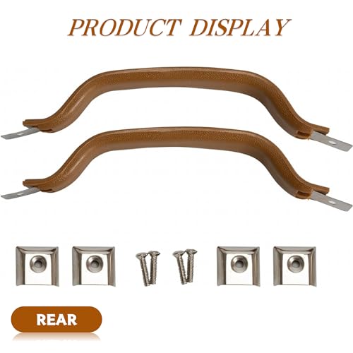 FCBJX Door Handle Pull Strap for Jeep YJ Wrangler 1987-1995 Front Brown Inside Trim Driver and Passenger Side Replaces 55009801K (2 Pack) - Image 5
