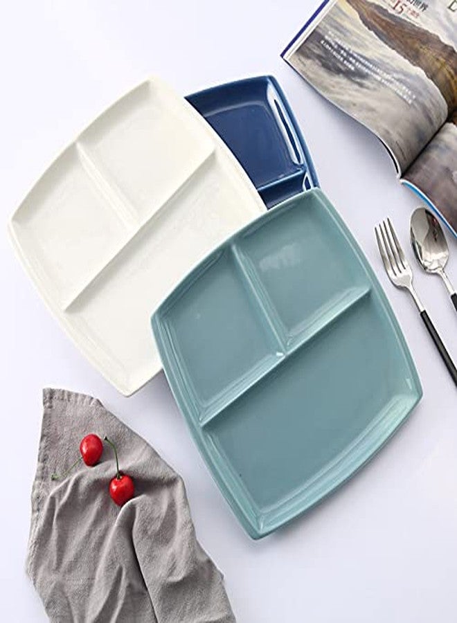 Sizikato طقم سيزيكاتو مكون من 4 أطباق عشاء من البورسلين الأبيض، طبق مقسم مقاس 10 بوصات، طبق غداء - Image 4