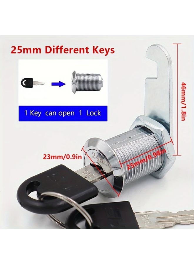 16mm Keyed Cylinder Cam Locks For Tool Box File Cabinet Desk Drawer With 3 Keys - Image 2