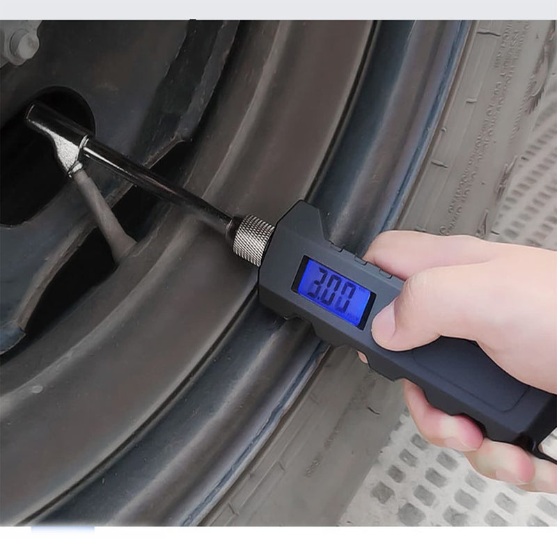 PINKJOY Digital Tire Pressure Gauge 230 PSI Heavy Duty Dual Head Stainless Steel Made for Truck and RV with Backlit LCD and Flashlight Car Accessories - Image 5