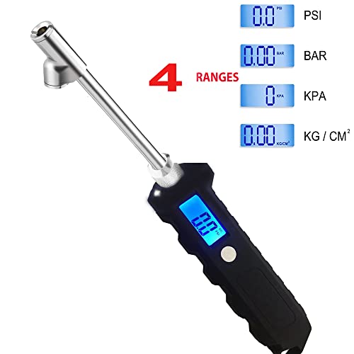 PINKJOY Digital Tire Pressure Gauge 230 PSI Heavy Duty Dual Head Stainless Steel Made for Truck and RV with Backlit LCD and Flashlight Car Accessories - Image 4