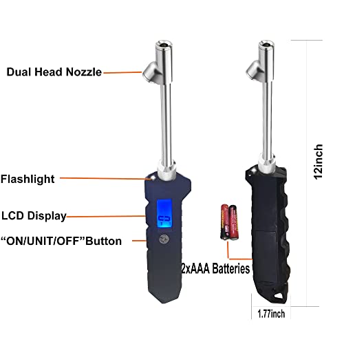 PINKJOY Digital Tire Pressure Gauge 230 PSI Heavy Duty Dual Head Stainless Steel Made for Truck and RV with Backlit LCD and Flashlight Car Accessories - Image 2