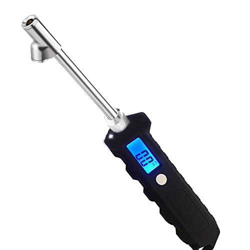 PINKJOY Digital Tire Pressure Gauge 230 PSI Heavy Duty Dual Head Stainless Steel Made for Truck and RV with Backlit LCD and Flashlight Car Accessories - Image 1