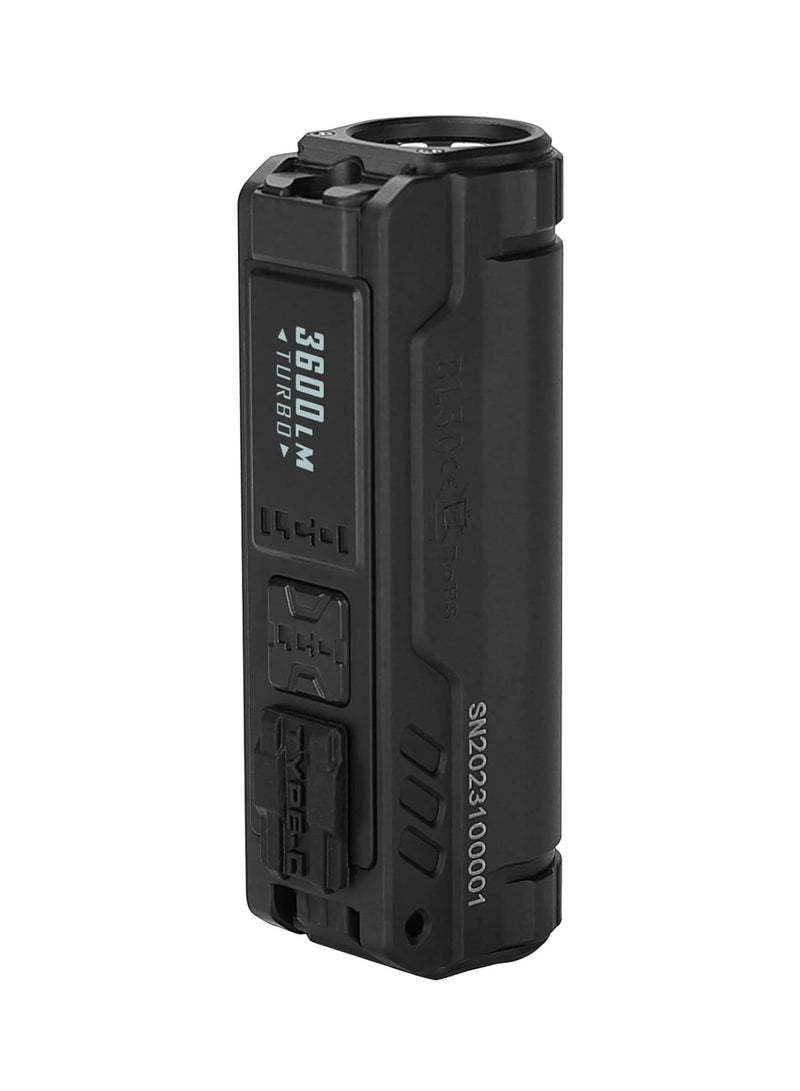 IMALENT BL50 Mini Flashlight 3600 Lumens Dual Light Source EDC Torch with White LED and UV Light, Built-in Rechargeable Battery for Outdoors, Emergency, Work, Camping (Black) - Image 1