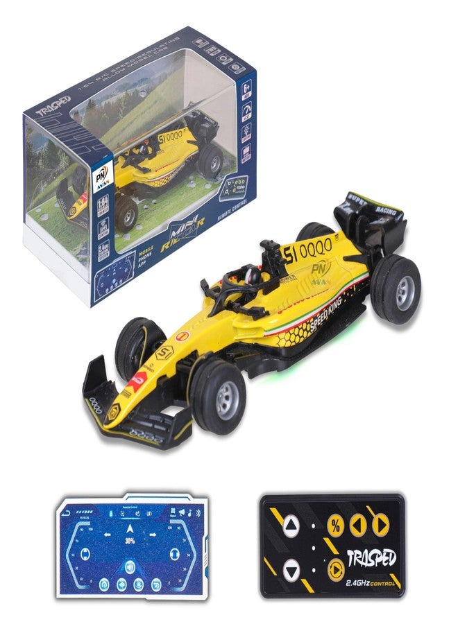 PN AVAN 1:64 Scale Formula RC Racing Car for Kids Age 6+ Years | Mini Rechargeable Remote Control Sports Car with APP Control, LED Lights, 3 Speed Modes & Type-C Charging | Formula Racer Toy Car - Image 1