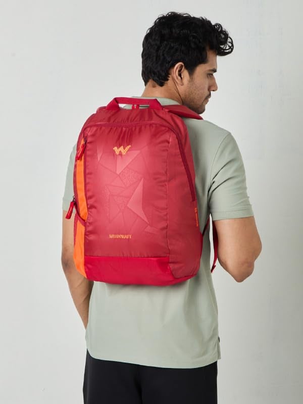 Wildcraft STREAK 22 Laptop Backpack for Men & Women - Red | Water-Resistant, Lightweight, Spacious Laptop Compartment, Ergonomic Designed Backpack | Stylish Backpack for Office, College & Travel - Image 2