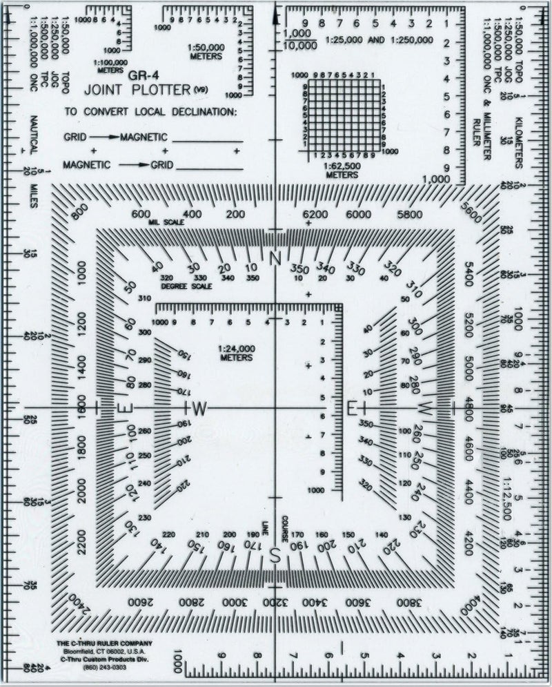 Westcott Westcott UTM Joint PlotterMap Reader 5 by 6 Transparent GR4