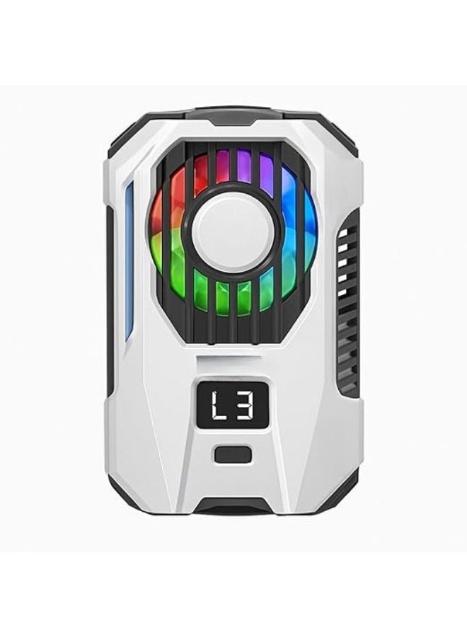 Mobile Phone Cooler – Semiconductor Cooling – Digital Temp Display – Built-in Battery – Type-C – 89mm Max Width – White  - Image 1