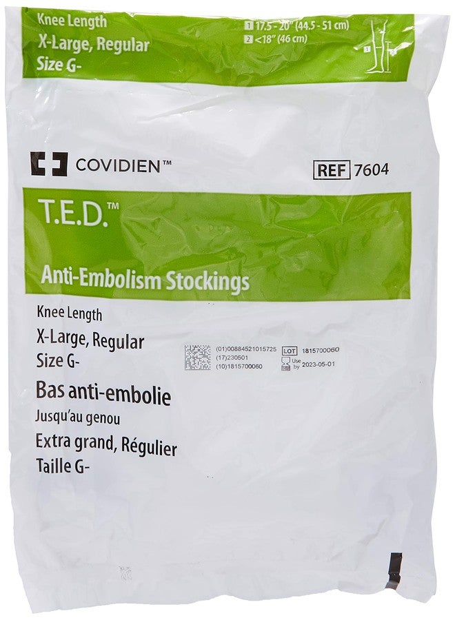 Covidien 7604 T.E.D. Anti-Embolism Stockings, Knee Length, Regular, X-Large (Pack of 12) - Image 1