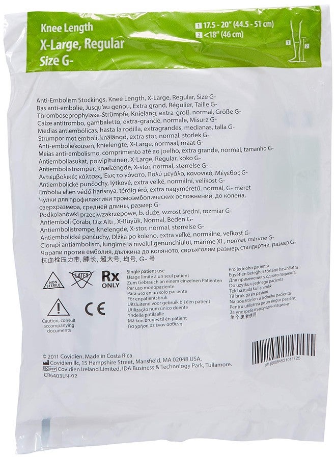 Covidien 7604 T.E.D. Anti-Embolism Stockings, Knee Length, Regular, X-Large (Pack of 12) - Image 2