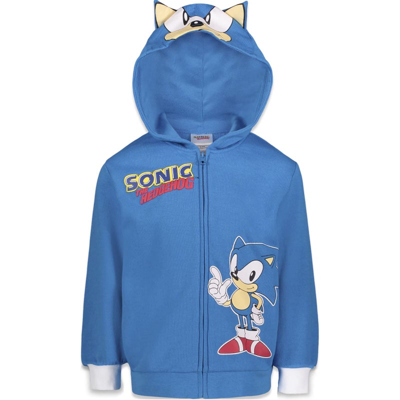 SEGA Sonic The Hedgehog Toddler Boys Fleece Zip-Up Hoodie Blue 4T - Image 1