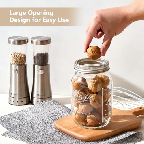Dralaw Mason Jars 32 oz,6 Pack Large Wide Mouth Mason Jar with Airtight Lids and Bands|Quart Glass Canning Jars for Pickling, Fermenting and Food Storage Microwave&Dishwasher Safe - Image 5