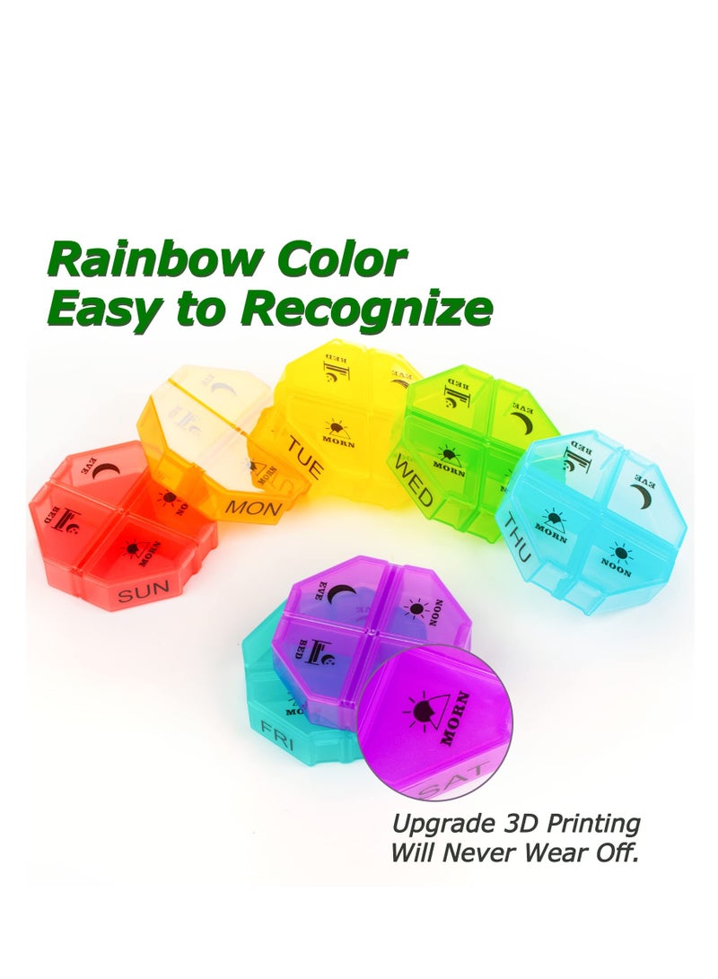 SYOSI Weekly Pill Organizer 4 Times a Day, Large Pill Box 7 Day, Daily Pill Case with 28 Extra Large Compartments, Portable Travel Pill Container, Big Medicine Organizer for Supplement, Medicine, Vitamin - Image 5