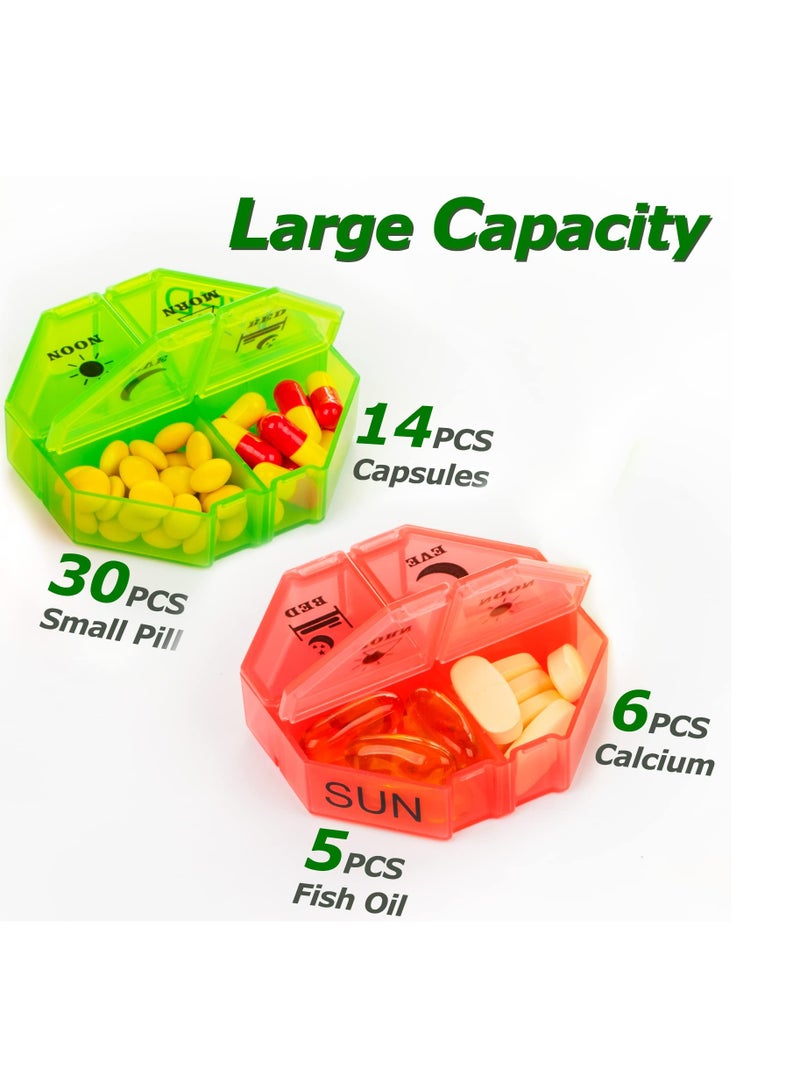 SYOSI Weekly Pill Organizer 4 Times a Day, Large Pill Box 7 Day, Daily Pill Case with 28 Extra Large Compartments, Portable Travel Pill Container, Big Medicine Organizer for Supplement, Medicine, Vitamin - Image 2