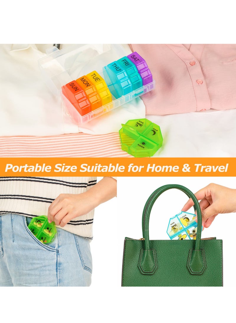 SYOSI Weekly Pill Organizer 4 Times a Day, Large Pill Box 7 Day, Daily Pill Case with 28 Extra Large Compartments, Portable Travel Pill Container, Big Medicine Organizer for Supplement, Medicine, Vitamin - Image 3