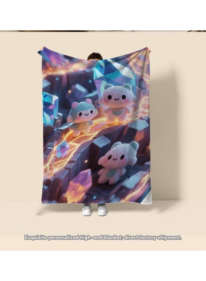 general Baby and children's cartoon flannel thin blanket (warm and comfortable, suitable for sleep, game use) 70cm*100cm - Image 2