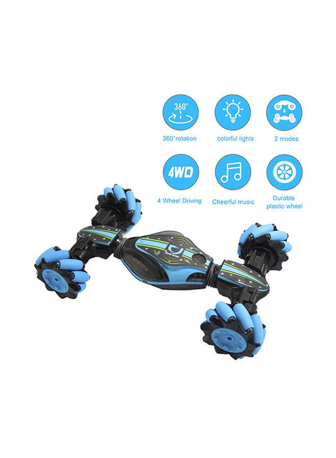 نيبمينينت سيارة ستانت متعددة التضاريس على الوجهين بعجلات بلاستيكية متينة تدور 360 درجة وموسيقى مبهجة 38x29x15.5سم - Image 2